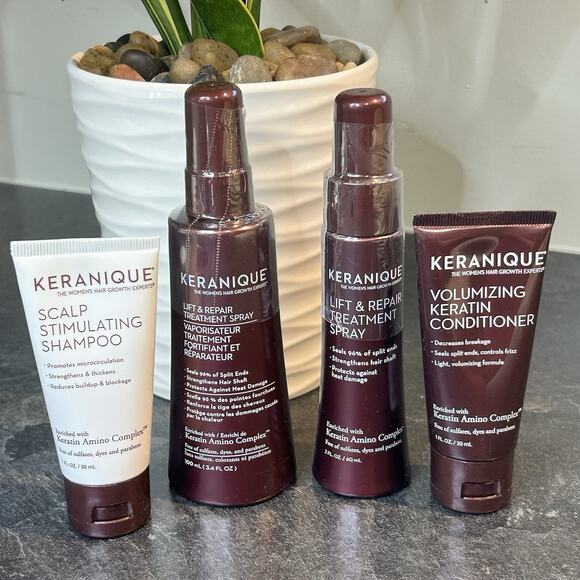 Keranique Keratin Shampoo Conditioner and Lift & Repair‎ Treatment Spray SEALED - Picture 1 of 9